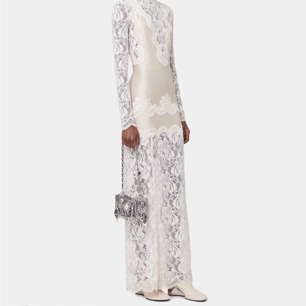 Paco Rabanne Cream Lace Maxi Dress - Picture 5 of 10